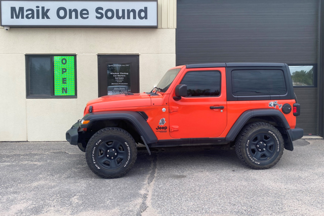 2022 Jeep Wrangler with professional window tint in North Bay
